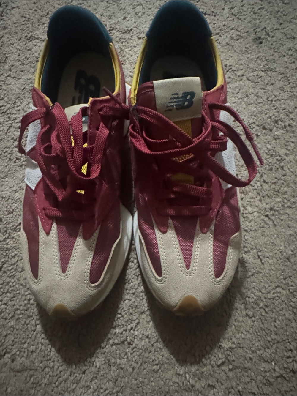 New Balance Burgundy, Cream & Mustard Retro Runner